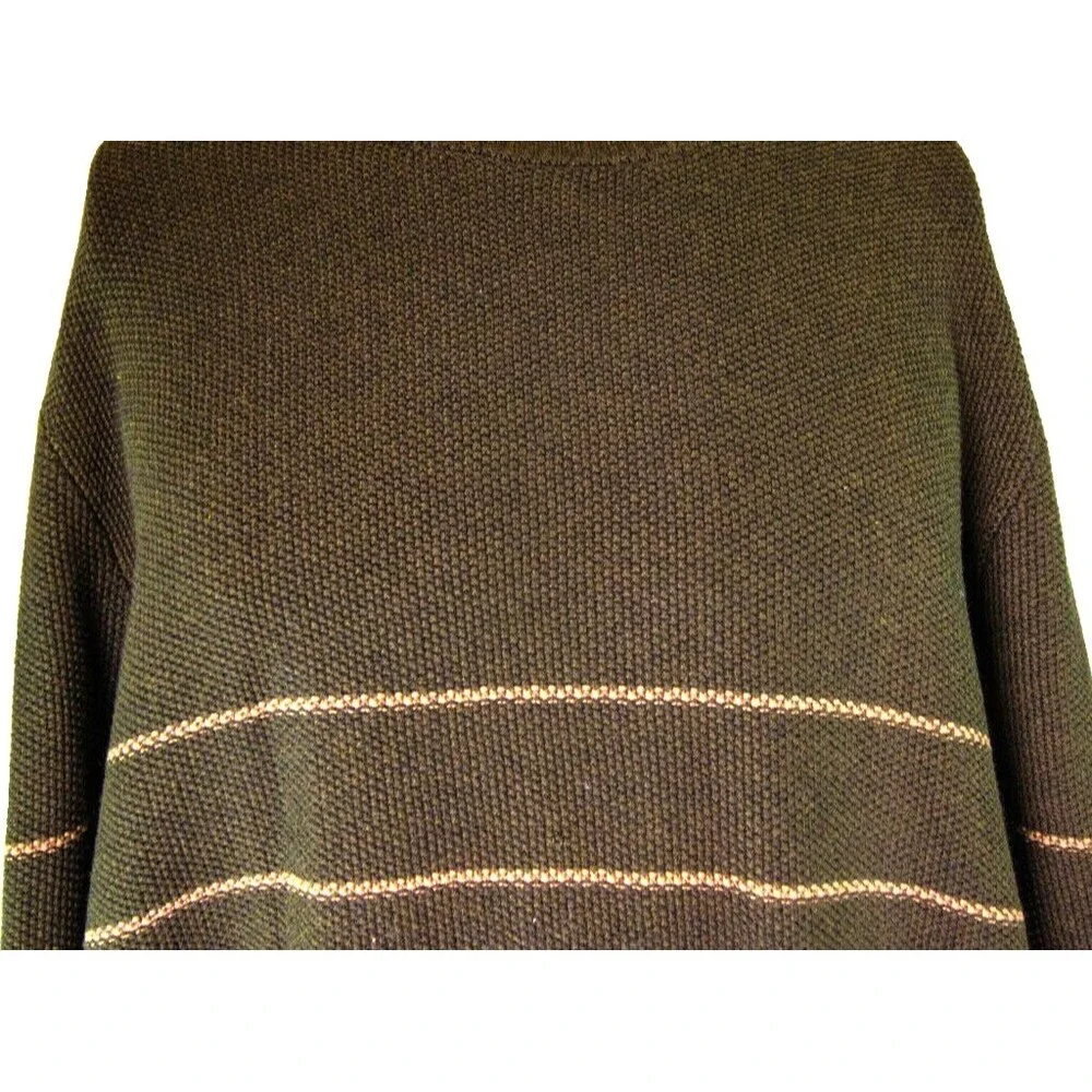 Paige Men's Striped Green Pullover Sweater Long Sleeve Zip Sweater Size XXL